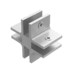 Conector "X" de aluminio para vitrina (10 MM)