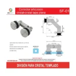 Conector con chapeton vidrio-vidrio ajustable